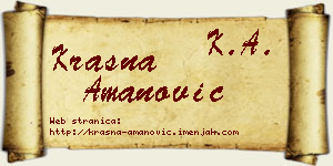 Krasna Amanović vizit kartica